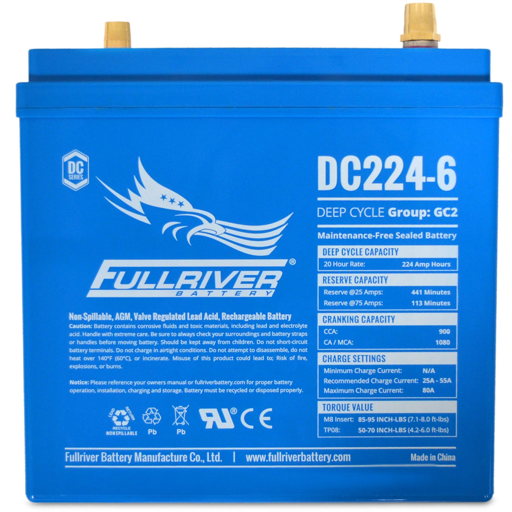 
                  
                    224Ah Fullriver Blue AGM 6 Volts
                  
                